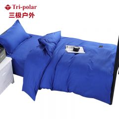 三极户外（Tri-polar） TP2821全棉40纱支三件套亲肤舒适床品套件适用1.2床蓝色