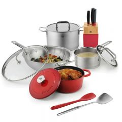 双立人（ZWILLING） 刀具锅具套装煎锅炒锅厨具炊具 食尚厨房组合套装十件套 ZW-C137