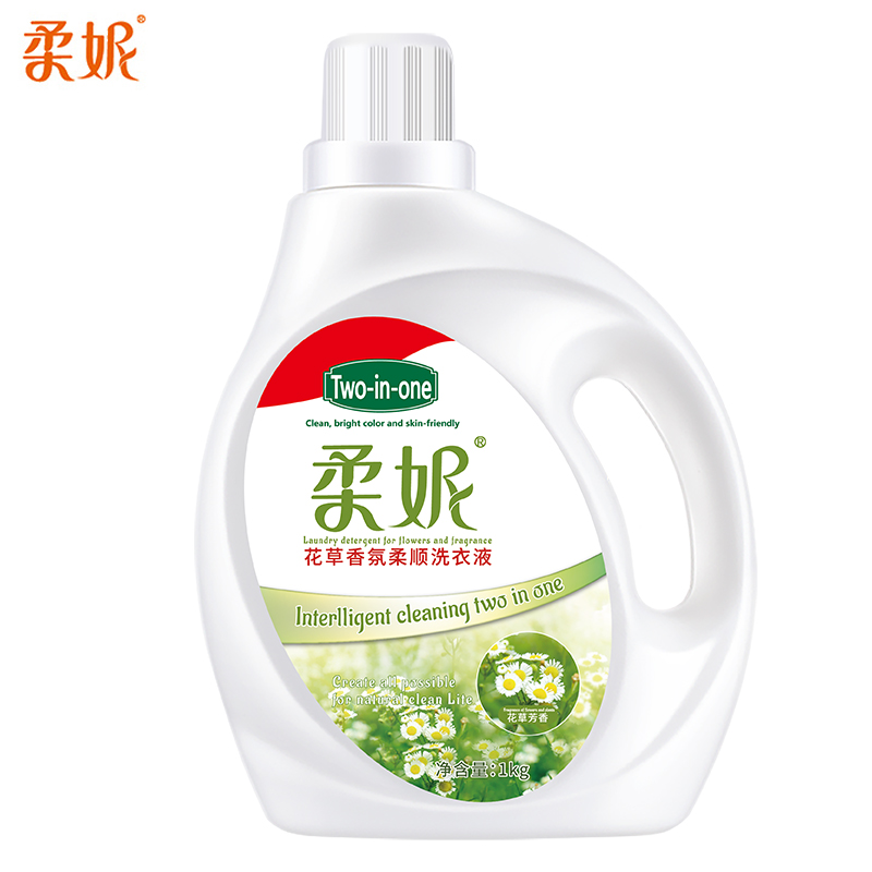 柔妮  桶装洗衣液柔顺护衣 深层洁净 花草香氛1kg