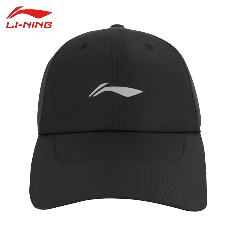李宁（LI-NING） AMYV029-2舒适透气棒球帽中性风帽子遮阳帽黑色F码