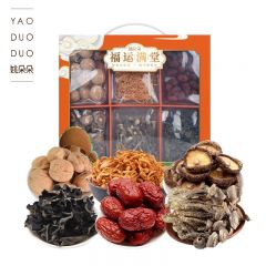 姚朵朵 南北干活菌菇核桃红枣香菇木耳虫草鹿茸菇 福运满堂630g