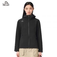 伯希和（Pelliot） 秋软壳冲锋保暖外套女 12230602 曜石黑 XL