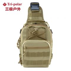 三极户外（Tri-polar） TP2021单肩斜跨户外战术包牛津胸挂包迷彩野外运动小胸包卡其色