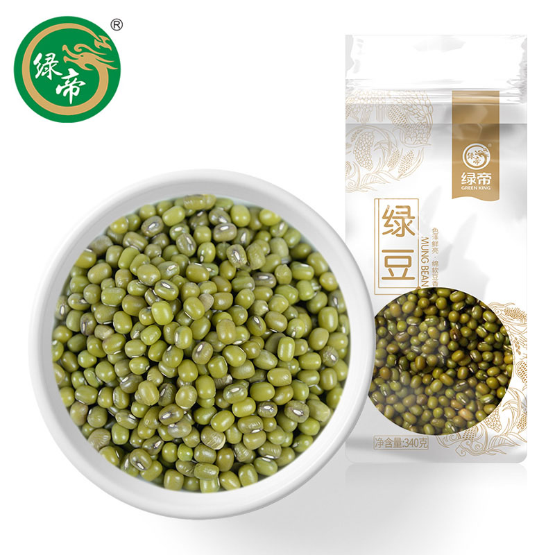 绿帝 绿豆可去皮去壳干货五谷杂粮绿豆汤粥农家新鲜 绿豆340g
