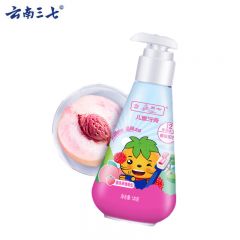 云南三七  3-12岁儿童牙膏温和清洁预防蛀牙泵式牙膏蜜桃味120g