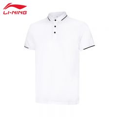 李宁（LI-NING） APLU201-1男士运动时尚舒适透气男款短袖POLP衫标准白XXL码