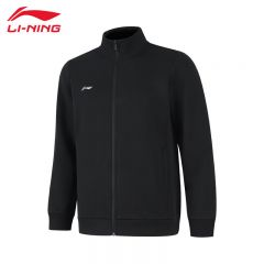 李宁（LI-NING） 柔软舒适保暖男款开衫无帽卫衣AWDUA75-1黑色5XL码