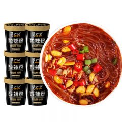 莫小仙 水晶酸辣粉136g*6桶 红薯粉丝米线方便速食食品零食夜宵充饥