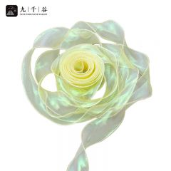 九千谷 丝带缎带 礼品包装彩带节日礼物花束装饰雪纱彩带幻彩鱼尾纱丝带情人节表白手工装饰绑带 幻彩黄6607