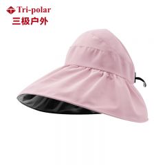 三极户外（Tri-polar）TP6435夏季双层渔夫帽女空顶黑胶遮阳帽黑胶款-粉色均码