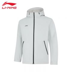 李宁（LI-NING） 防风保暖男款运动风衣AFDUA11-2水滴灰XL