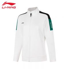 李宁（LI-NING） 柔软舒适保暖女款开衫无帽卫衣AWDUA82-1标准白S