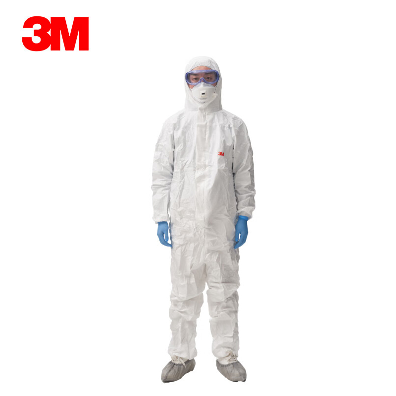 3M 4515工业防尘服 带帽连体弹性透气 白色XL码 1件装