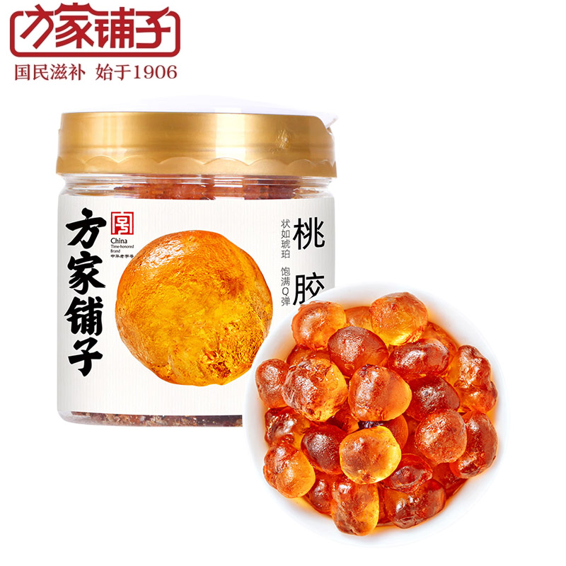方家铺子 中华老字号桃胶300g 杂质少中大颗粒免挑选桃花泪