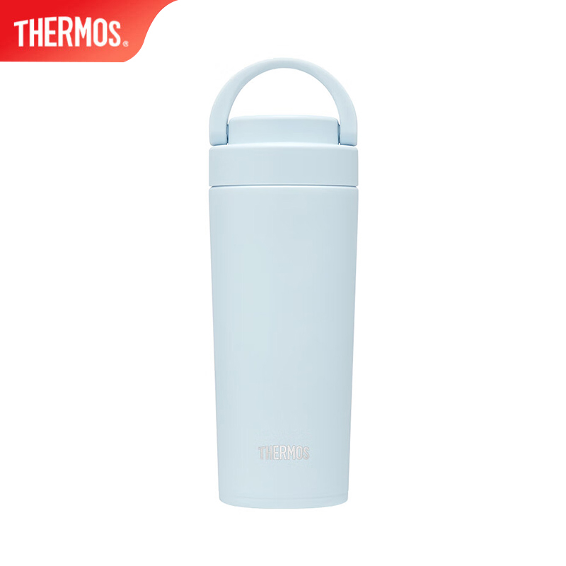 膳魔师（THERMOS） TCOV-420 BL保温杯不锈钢提手杯高颜值杯子户外便携大容量水杯 氧气蓝 420ml