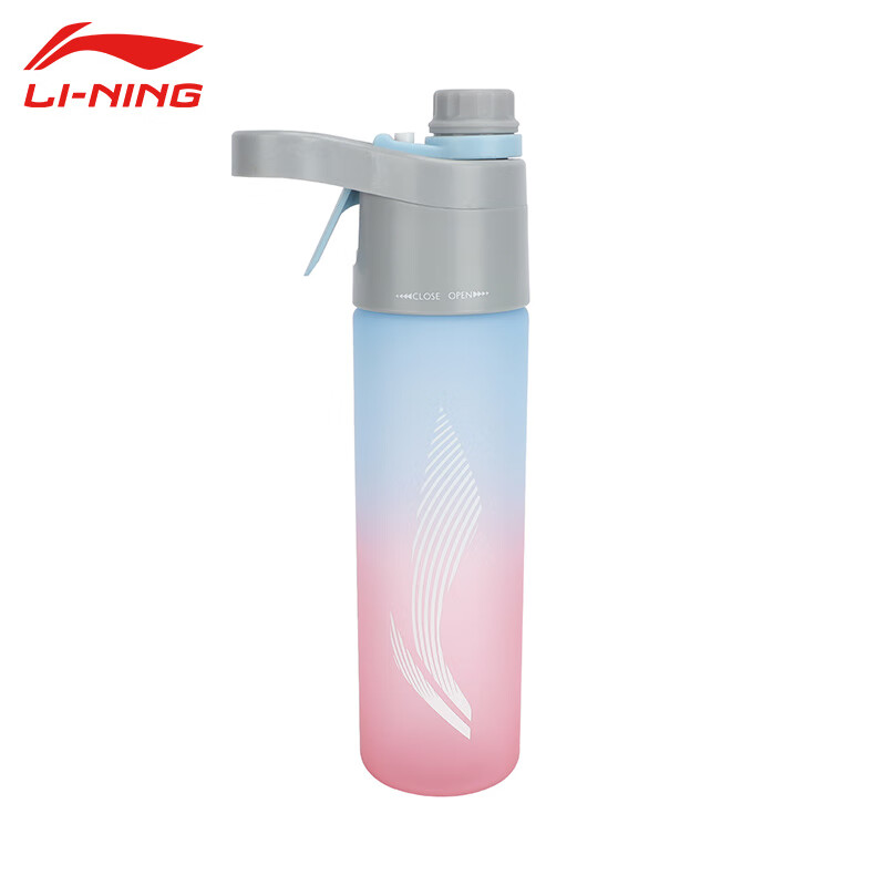 李宁（LI-NING） 运动时尚中性运动水壶AQTU207-3粉色F