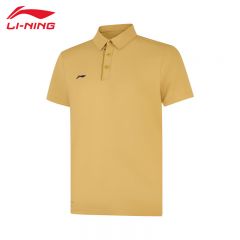 李宁（LI-NING） APLV133-6男士舒适透气短袖POLO亲肤吸汗上衣土黄色6XL码