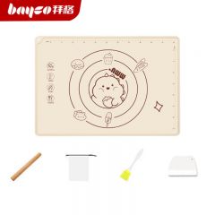 拜格（BAYCO） BX6951揉面垫食品级硅胶擀面垫加厚和面烘焙案板配擀面杖油刷刮刀45*65
