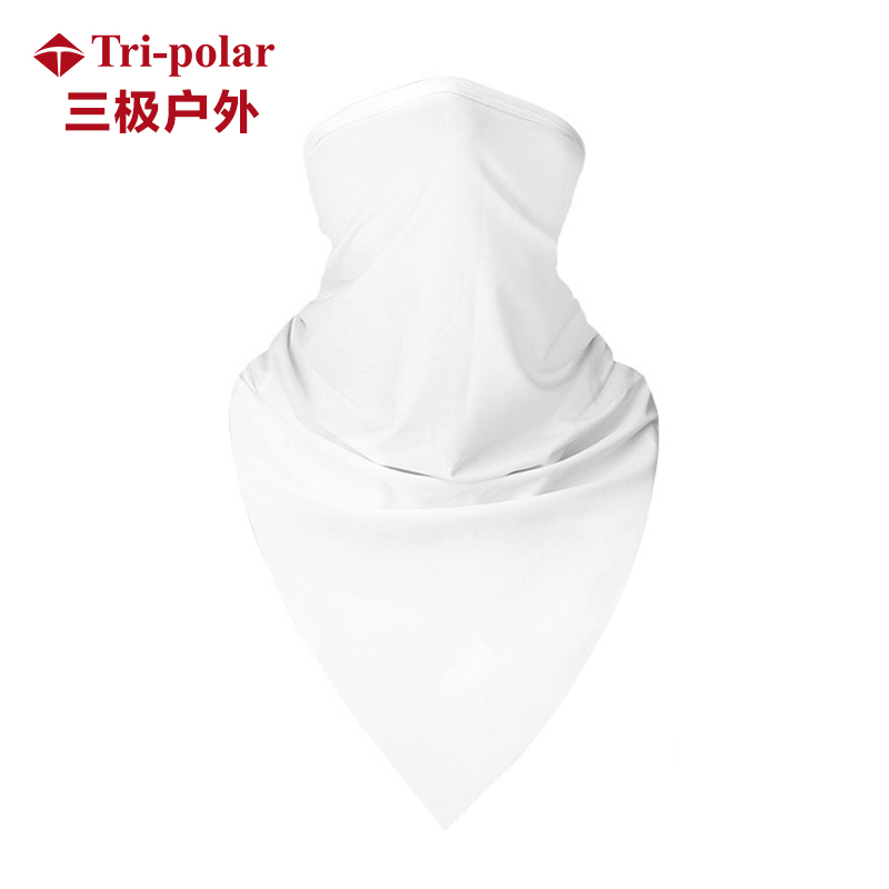 三极户外（Tri-Polar） TP1093户外夏季魔术头巾男女围脖套三角巾透气骑行面巾白色均码2条装