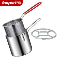拜格（BAYCO） BG2788 油炸锅1.2L薯条天妇罗油炸专用锅小炸锅热油锅304不锈钢