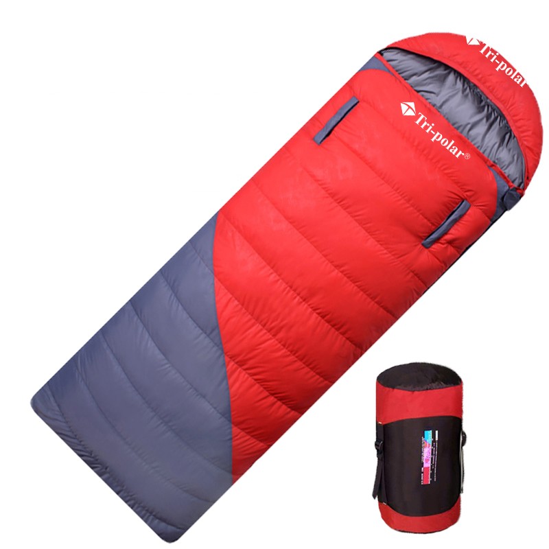 三极户外（Tri-Polar） TP2940可伸手鸭绒睡袋210*80cm红色1.5kg