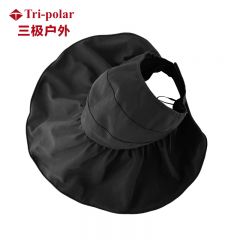 三极户外（Tri-polar）TP6435夏季双层渔夫帽女空顶黑胶遮阳帽黑胶款-黑色均码