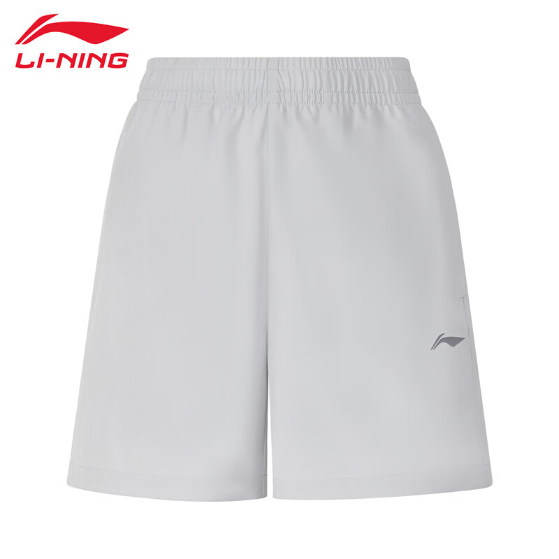 李宁（LI-NING） AKSV454-3女士舒适透气运动短裤休闲裤速干裤静灰色2XL码
