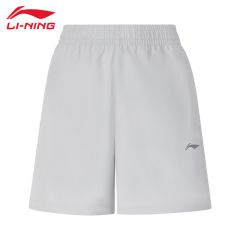 李宁（LI-NING） AKSV454-3女士舒适透气运动短裤休闲裤速干裤静灰色L码