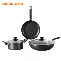 苏泊尔（SUPOR） VTP2405T不沾锅炒菜鍋煎锅家用汤锅炒菜锅三件套电磁炉通用锅具套装