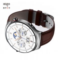 爱国者（aigo） GT-V8顶配版 智能手表旗舰版男女通用款健康监测血压心率多功能通话圆盘运动手表 银色