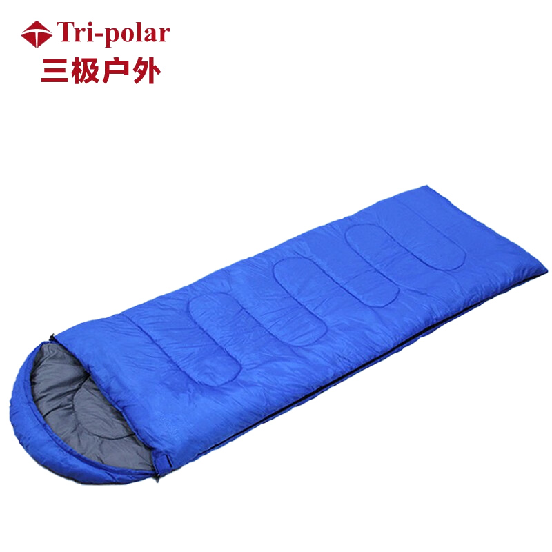 三极户外（Tri-polar） TP2914户外四季中空棉睡袋便携式露营午休棉睡袋成人信封睡袋210*75cm2.4kg蓝色