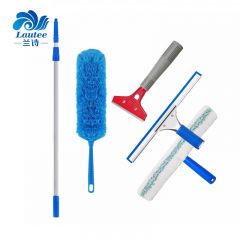 兰诗（LAUTEE）玻璃清洁套装玻璃擦擦窗器（单杆1.2米+玻璃刮+T头擦+铲刀+除尘掸） L-2022