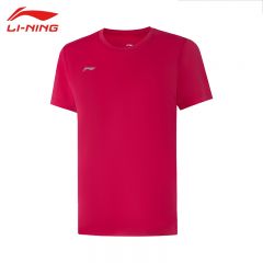李宁（LI-NING） ATSU839-4男士短袖透气速干轻薄T恤公牛红3XL码