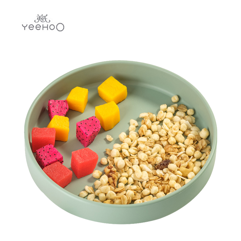 英氏（YEEHOO） C20A木桩青青硅胶训练餐盘