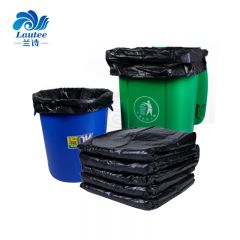兰诗（LAUTEE） 加厚加大平口黑色大垃圾袋酒店环卫物业90*110cm加厚50个/包 DA4007
