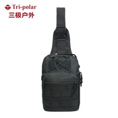 三极户外（Tri-polar） TP2021单肩斜跨户外战术包牛津胸挂包迷彩野外运动小胸包黑色