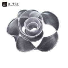 九千谷 鱼尾纱丝带 礼品盒打包丝带彩色缎带生日派对diy手工装饰材料雪纱带鲜花烘焙包装透明织带 灰色6546