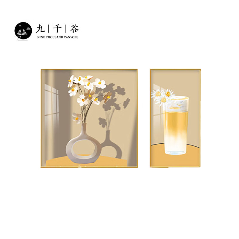 九千谷餐厅装饰画现代轻奢卧室沙发客厅背景墙遮挡壁画挂画晶钻画3123