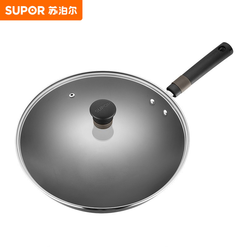 苏泊尔（SUPOR） HC30A3 炒锅 铁锅 有钛真不锈 燃气煤气炒菜锅 家用无涂层 30cm口径