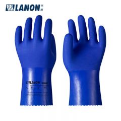 兰浪（LANON） U8628S   PVC专业耐油手套 防化耐酸碱耐磨防滑橡胶手套
