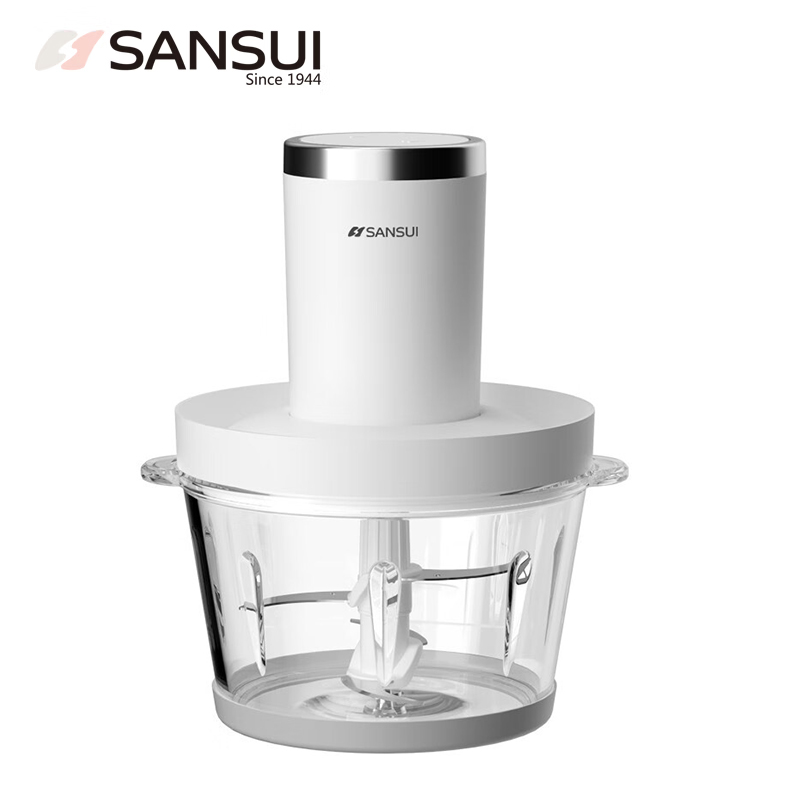 山水（SANSUI） JRJ-101双层4叶刀 1.8L容量家庭 300W大功率可拆卸清洗绞肉机 白色