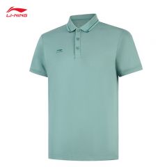 李宁（LI-NING） APLV063-5男士舒适透气短袖POLO亲肤上衣石灰绿2XL码