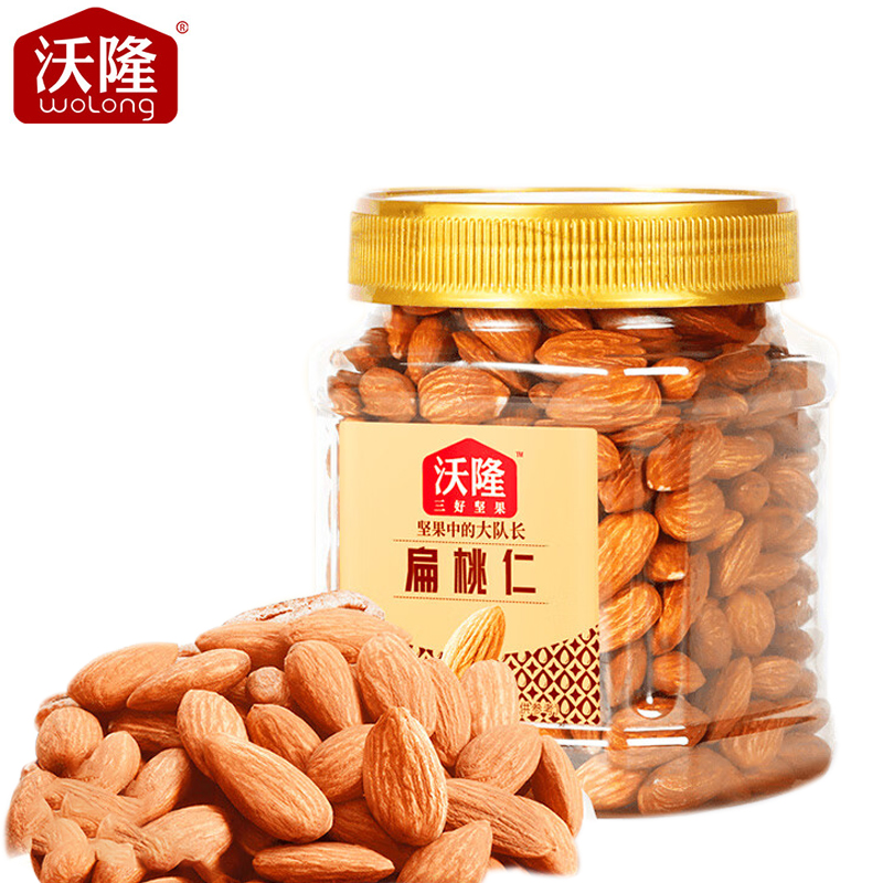 沃隆 300g扁桃仁（臻品罐）无壳坚果巴旦木仁零食干果炒货营养健康休闲食品