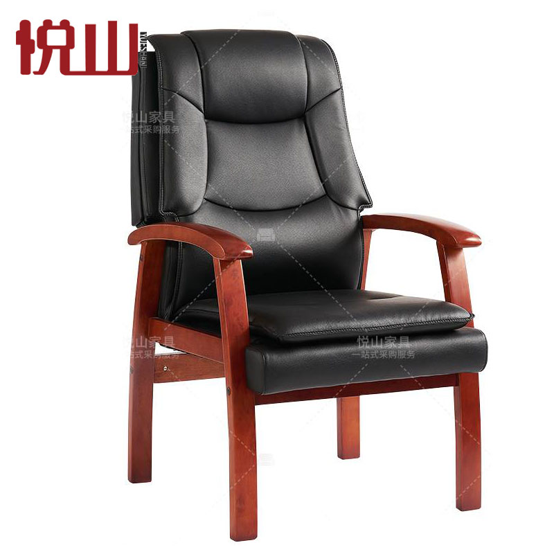 悦山 单位椅电脑椅子家用靠背椅 会议椅商务办公椅四脚椅子 660*800*1080mm 西皮