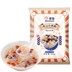 百钻 三色夹心小芋圆500g冷冻小丸子家用珍珠奶茶店水果捞配料烘焙原料