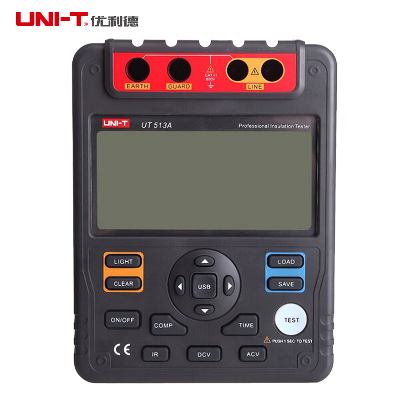 优利德（UNI-T）UT513A 高压绝缘电阻测试仪 兆欧表 数字摇表 高精度智能绝缘电压电阻测试仪