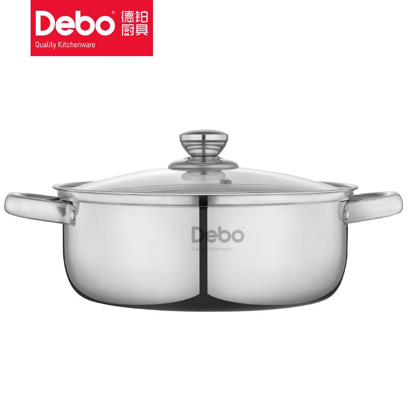 德铂（Debo） 汤锅火锅26cm不锈钢加粗手柄电磁炉通用DEP-TDZ80燃气灶 电磁炉 电陶炉