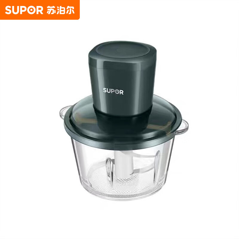 苏泊尔（SUPOR） JRD05-U升级搅菜杆花样速搅辅食易洗实心短轴双层四刃精钢刀锋绞肉机绿色