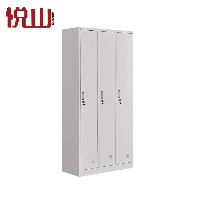 悦山 更衣柜加厚钢制储物柜存包柜员工柜  3门更衣柜 900*420*1800mm 台