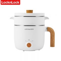 乐扣乐扣（LOCK&LOCK） 电煮锅小电锅宿舍学生锅电热火锅蒸煮一体小型迷你锅多功能料理锅 1.5L电煮锅EJP3115WHT带蒸笼